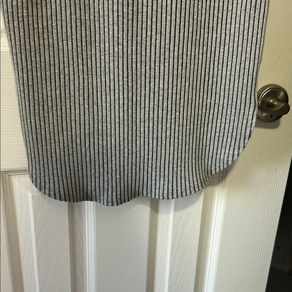 Sleeveless Gray Ribbed Knit Dress - Picture 3 of 4